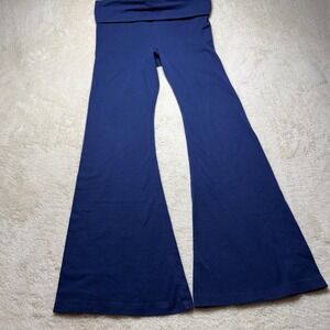PINK Victoria's Secret Foldover Flare Yoga Pants Large Y2K Navy Blue
